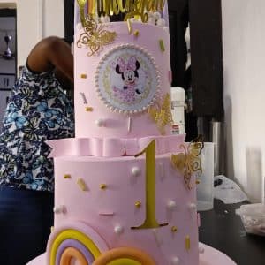 Two Tier Minnie Mouse Cake (10" & 6")